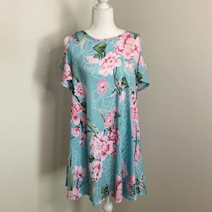 ETCYY Women's Cold Shoulder Dress w/h Pockets